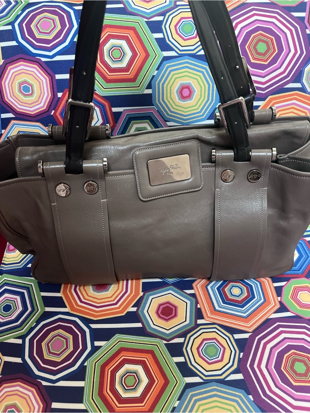 Roger Vivier Paris Leather Tote Bag Medium Size Soft Leather